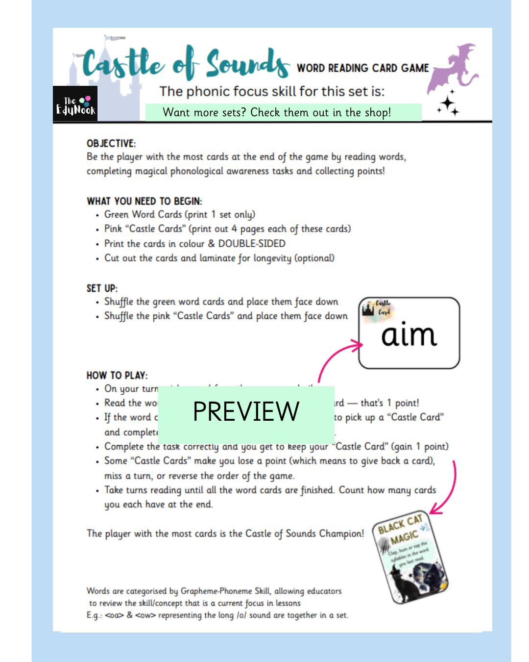 -ed Castle of Sounds Reading Game