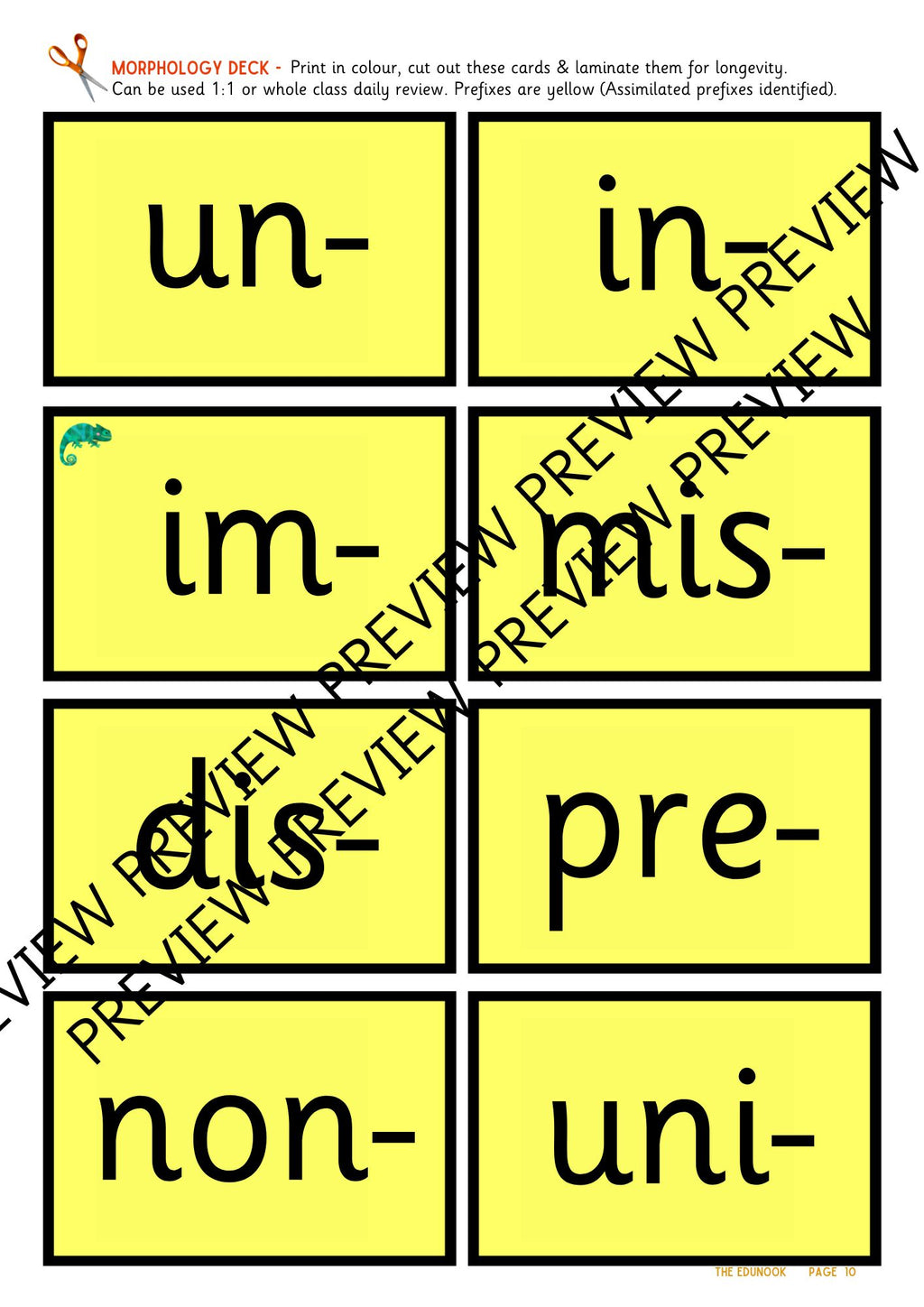 Morphology Card Deck