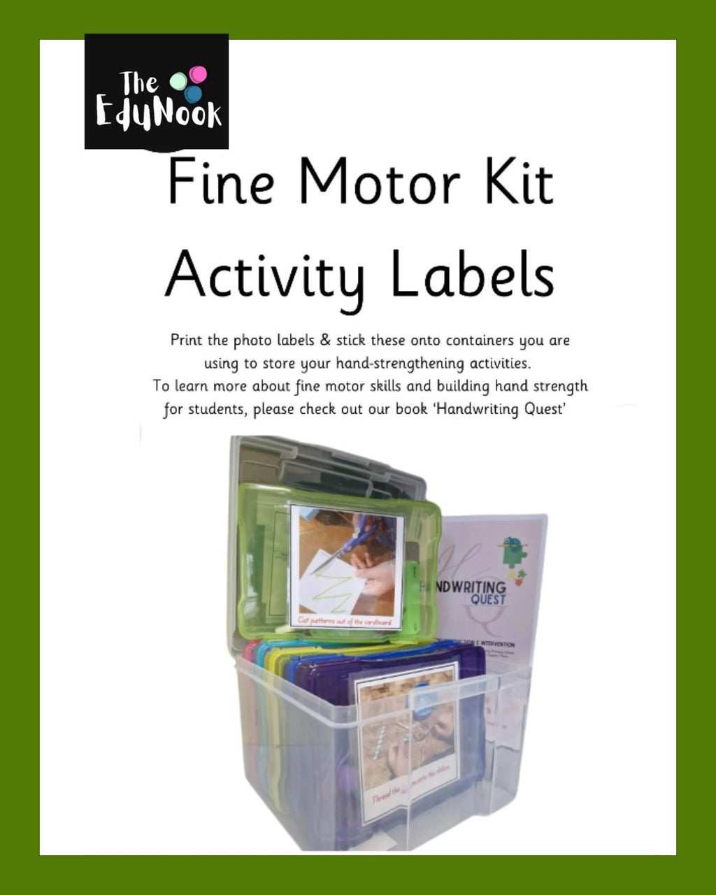 Fine Motor Kit Labels