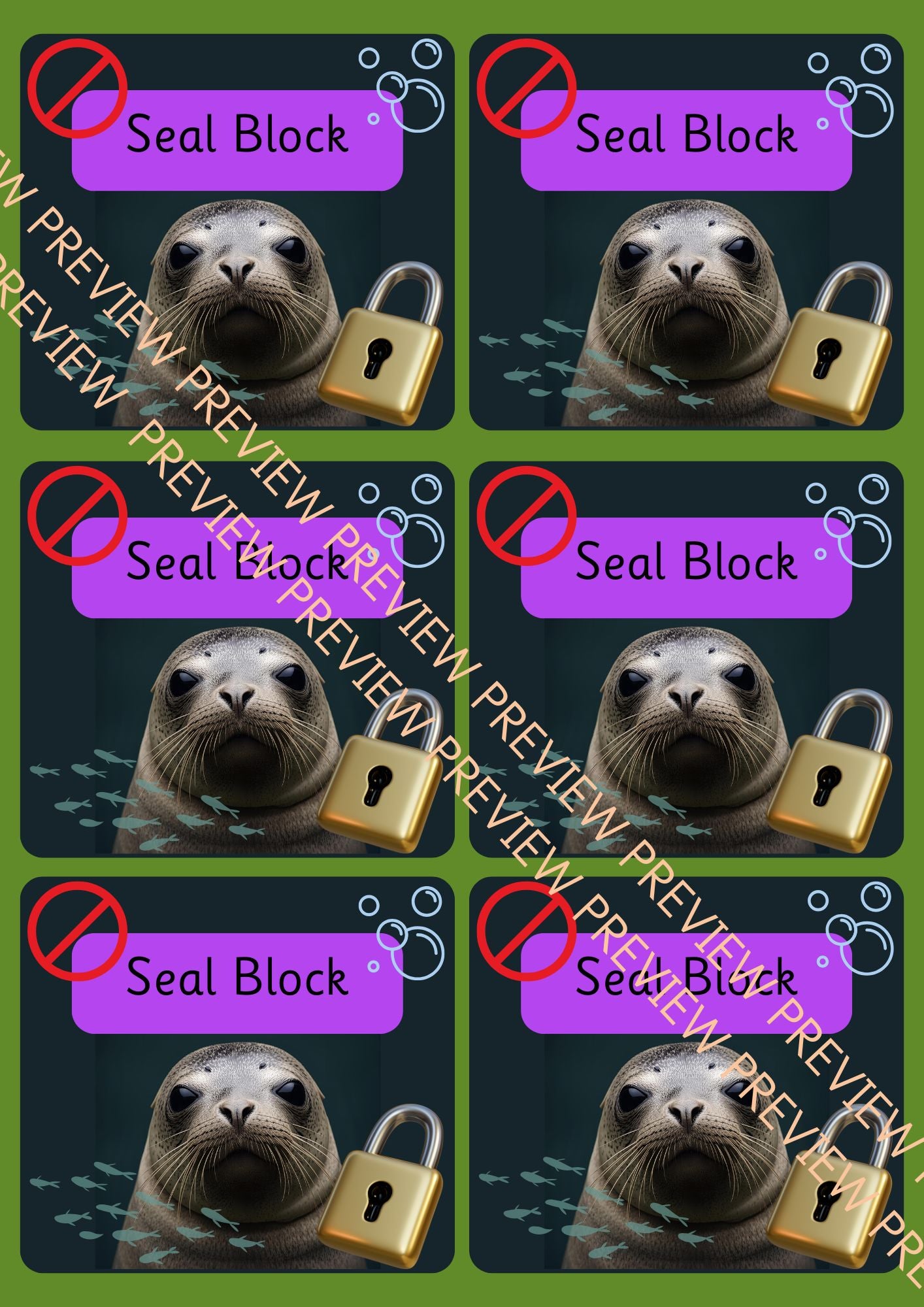 Square Seal Word Reading Card Game
