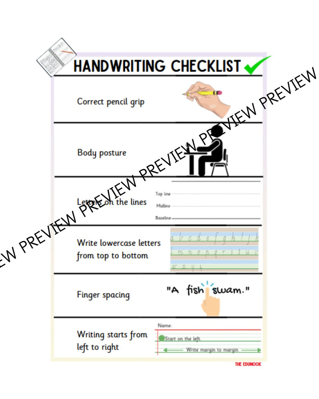 Handwriting Desk Chart & Posters