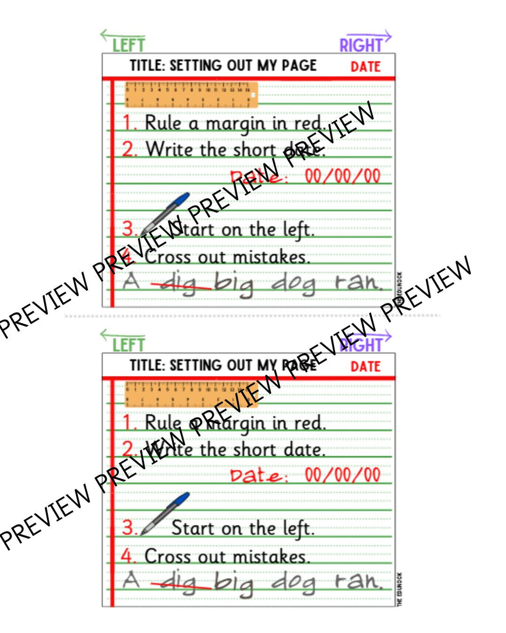 Handwriting Desk Chart & Posters