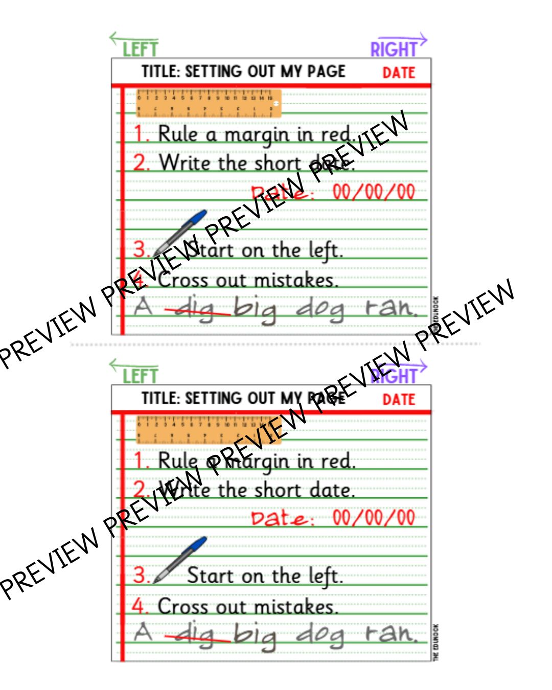 Handwriting Desk Chart & Posters