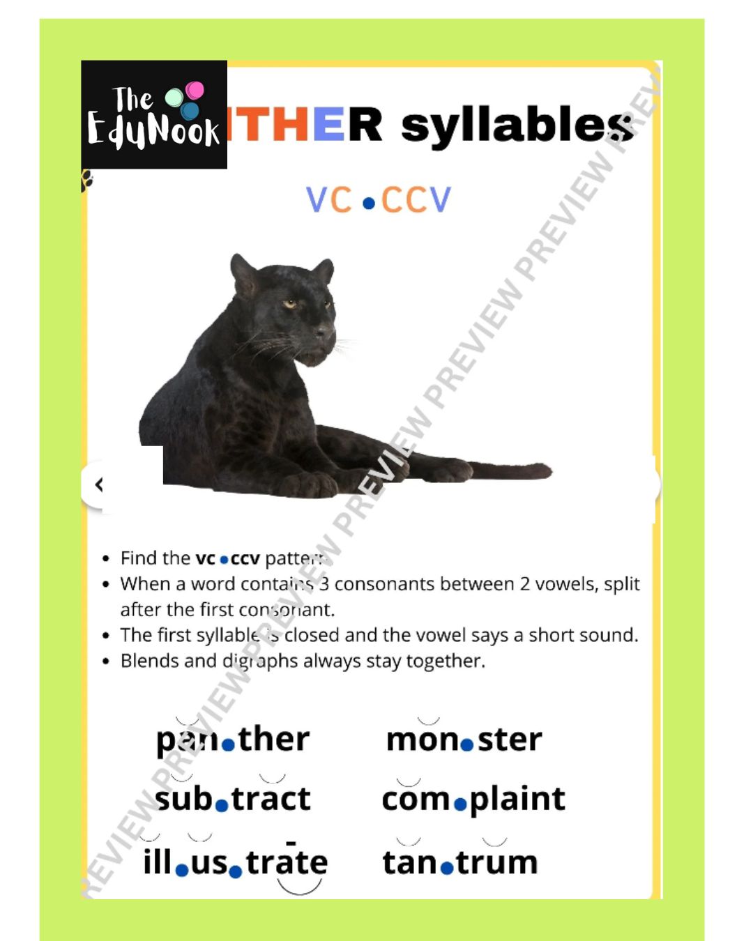 6 OG Animal Syllable Posters