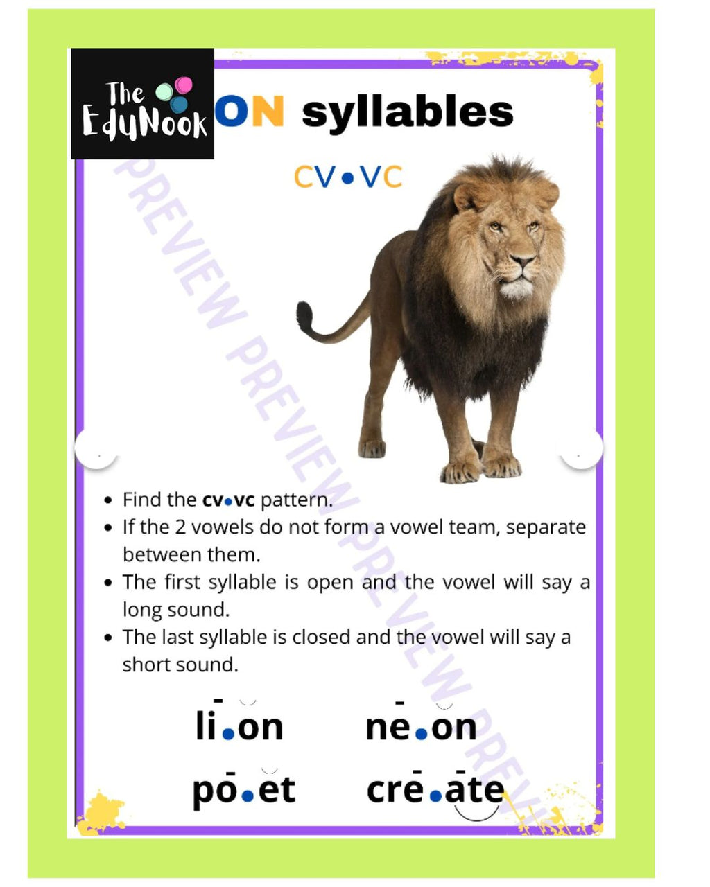 6 OG Animal Syllable Posters