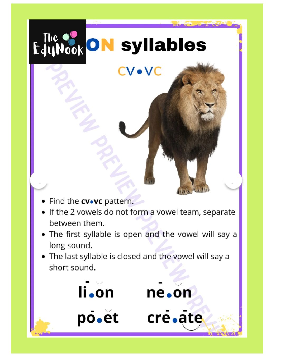 6 OG Animal Syllable Posters